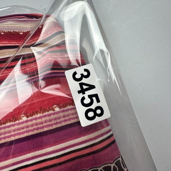 Susan Graver Top Womens 1X Pink Striped Liquid Knit Long Sleeve Stretch Comfort - Picture 12 of 12